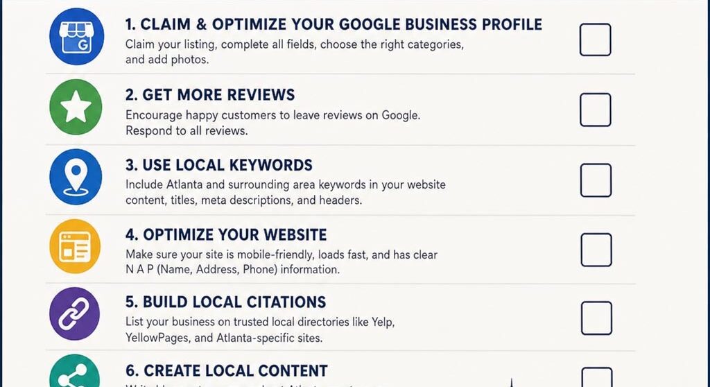Local SEO checklist in Atlanta