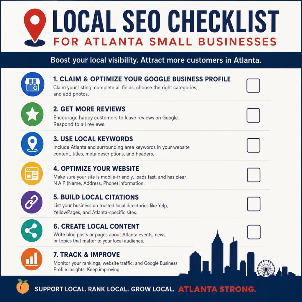 Local SEO checklist for an Atlanta small business website